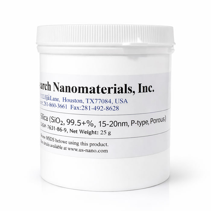 نانو پودر سیلیکا مزوپروس (نانو سیلیکا SiO2) متخلخل 20-15 نانومتر