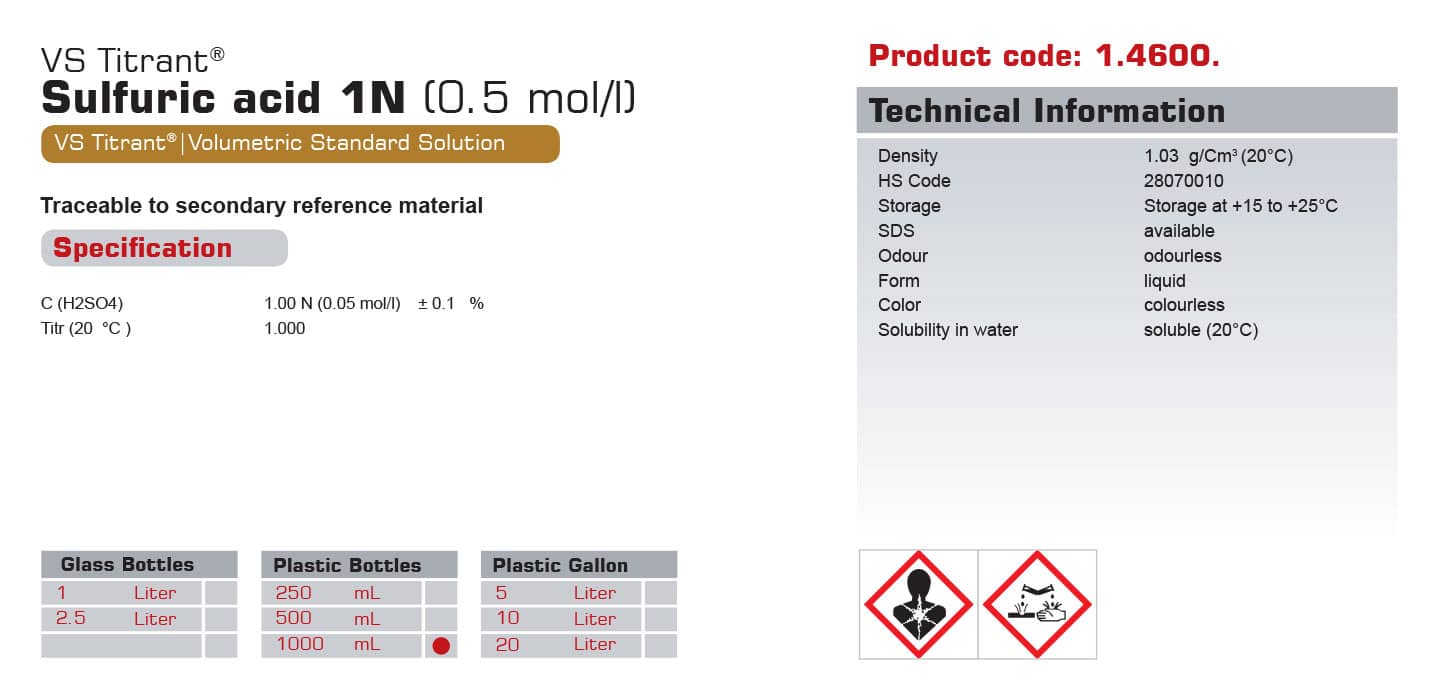 اسید سولفوریک 0.1 ، 1 و 2 نرمال (کدN)